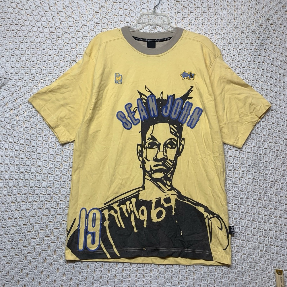 Vintage 1969 Sean John T-Shirt‎  Mens Sz L Big Logo Rare Crew Neck Short Sleeve